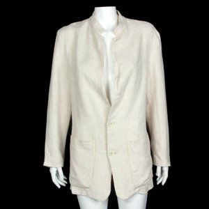 Millibar Italy Summer Lightweight Blazer Jacket size 48 Beige (wrinkled) 259